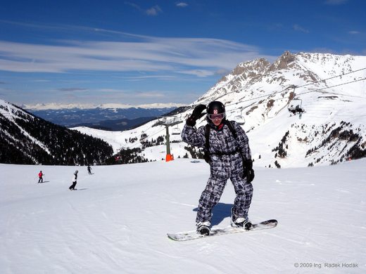 Dolomity - Pampeago - ráj pro snowboardisty
